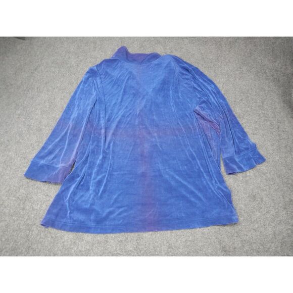 Vikki Vi Blouse Button-Up Plus Size‎ Top 2X Blue Red Elegant 3/4 Sleeve - Picture 11 of 11